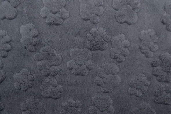 Knuffelfleece - Paw Prints - Dark Grey