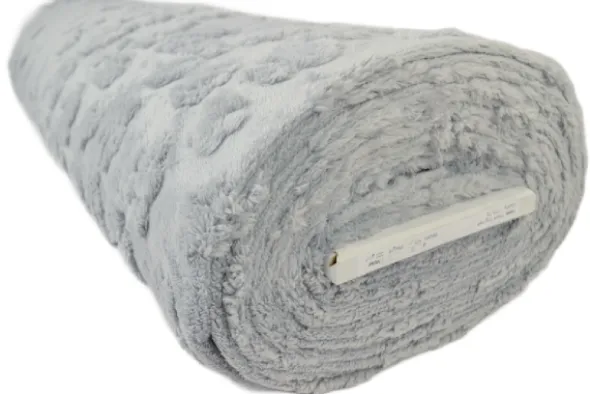 Knuffelfleece - Paw Prints - Light Grey