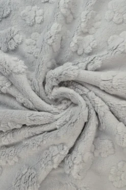 Knuffelfleece - Paw Prints - Light Grey