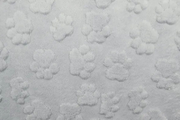 Knuffelfleece - Paw Prints - Light Grey