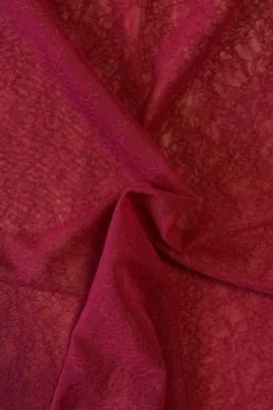Lace - Dark Red Stitched Flowers