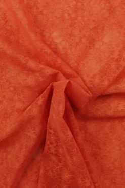 Lace - Dark Warm Orange Flowers