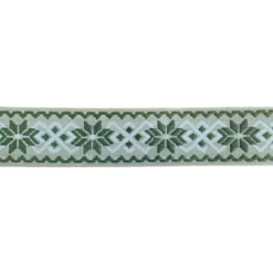 Luxe Tassenband - Snowflake - Moss Green/Beige/White