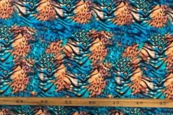 Lycra - Cheetah and Tiger Stripes on Blue