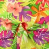 Lycra - Colorful Flowers and Leaves on White