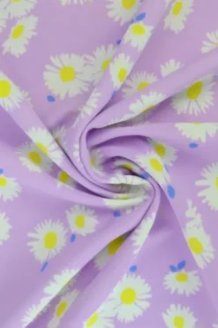 Lycra - Daisies on Lilac - PANEEL 80cm