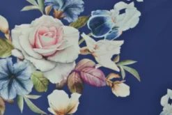 Lycra - Digital Flowers on Blue