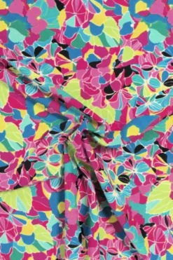 Lycra - Flowers and Leaves Multicolor