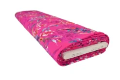 Lycra - Flowers and Leaves on Bright Fuchsia
