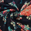 Lycra - Neon Bright Flowers on Dark Blue