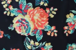 Lycra - Neon Bright Flowers on Dark Blue