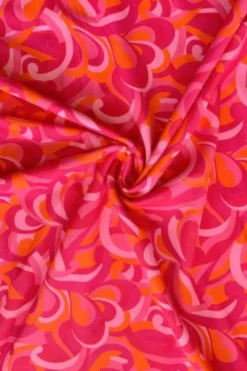 Lycra - 70's Paisley Orange/Pink