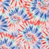 Lycra - Tie Dye Blue/Orange on White