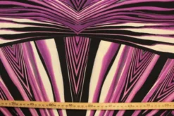 Lycra Tricot - Cassis/White/Black Waves Stripes