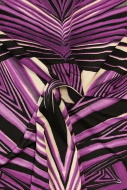 Lycra Tricot - Cassis/White/Black Waves Stripes