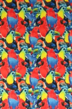 Lycra - Tropical Birds Red