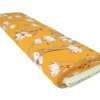 Lycra - White and Purple Flowers on Sunny Yellow