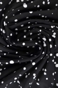 Lycra - White Dots on Black