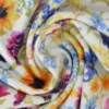 Lycra - Yellow/Pink/Blue Flowers on White