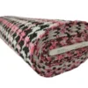 Mantelstof - Big Pied de Coq Black/White with Pink Lines