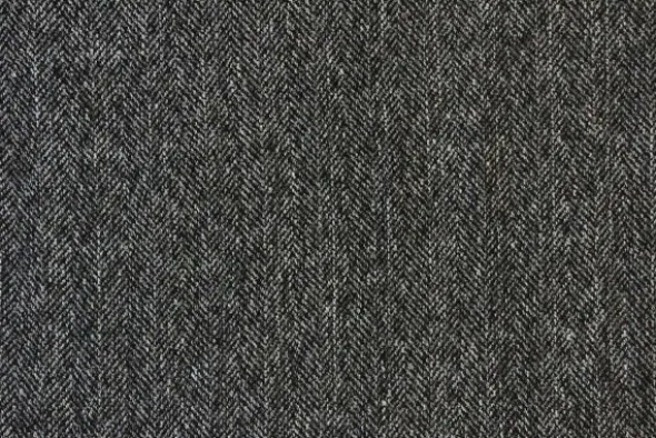 Mantelstof - Fishbone Black/Dark Grey