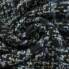 Mantelstof - Graphic Blue/Green/Silver on Black