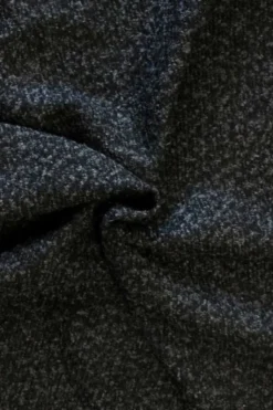Mantelstof - Melange Black/Shiny Grey