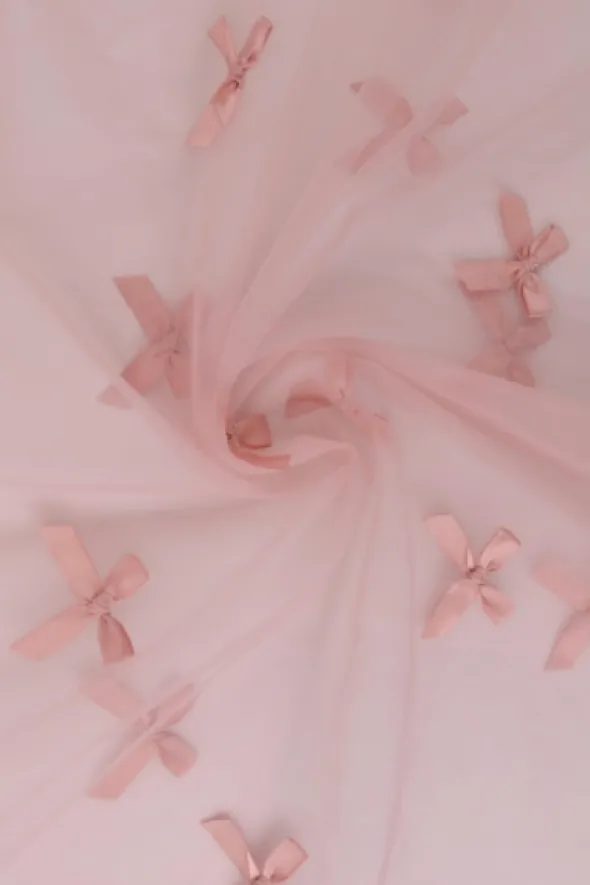 Mesh - Bow Tie - Old Pink