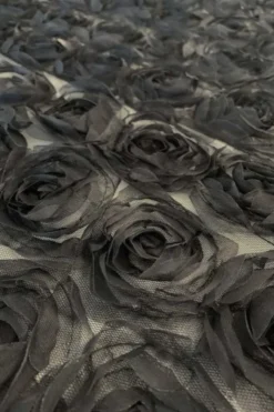 Mesh - Bridal Roses - Fancy Black