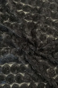 Mesh - Bridal Roses - Fancy Black