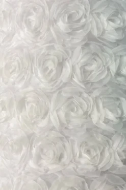 Mesh - Bridal Roses - Pure White