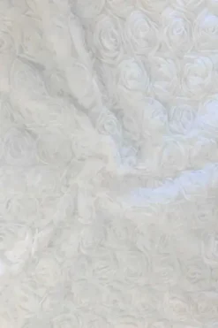 Mesh - Bridal Roses - Pure White