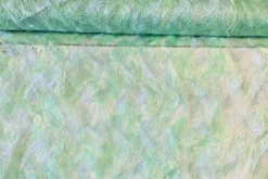 Mesh - Embroidery Feathers - Fresh Green/White