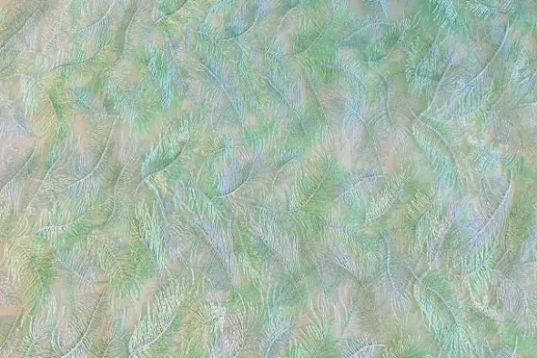 Mesh - Embroidery Feathers - Fresh Green/White