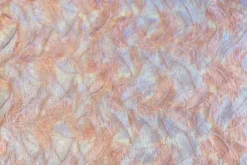 Mesh - Embroidery Feathers - Salmon Pink/White