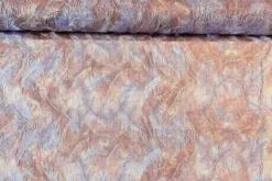Mesh - Embroidery Feathers - Vintage Old Pink/White