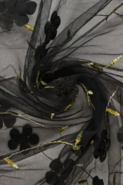 Mesh - Embroidery Floral - Black 14