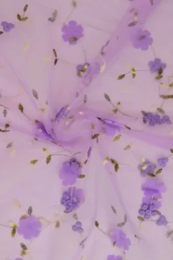 Mesh - Embroidery Floral - Dark Lilac 06