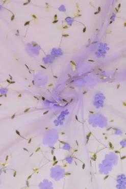 Mesh - Embroidery Floral - Lavender 08