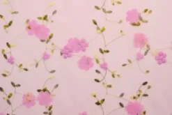 Mesh - Embroidery Floral - Pink 02