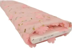 Mesh - Embroidery Floral - Salmon Pink 01
