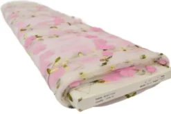 Mesh - Pink Embroidery Floral on White - 04