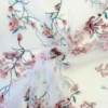 Mesh - Pink flower branches on white
