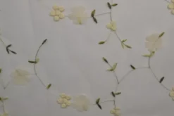 Mesh - Vanilla Embroidery Floral on White - 10