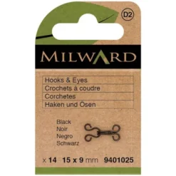 Milward - Haken en Ogen - 15x9mm - Zwart