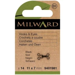 Milward - Haken en Ogen - 11x7mm - Zwart
