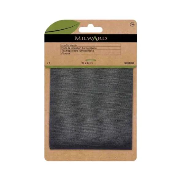 Milward - Reparatiedoek Opstrijkbaar 24x9cm - Dark Grey