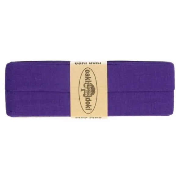 Oaki Doki Tricot Biaisband - Donker Paars 947