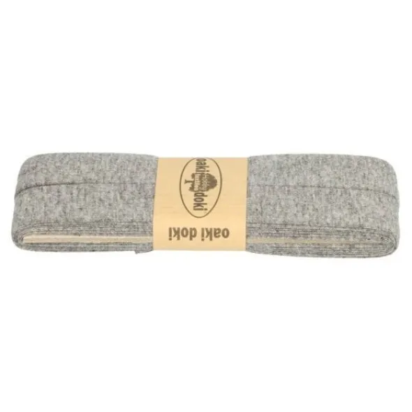 Oaki Doki Tricot Biaisband - Gemeleerd Grijs 067