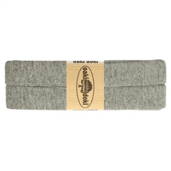 Oaki Doki Tricot Biaisband - Gemeleerd Grijs 067